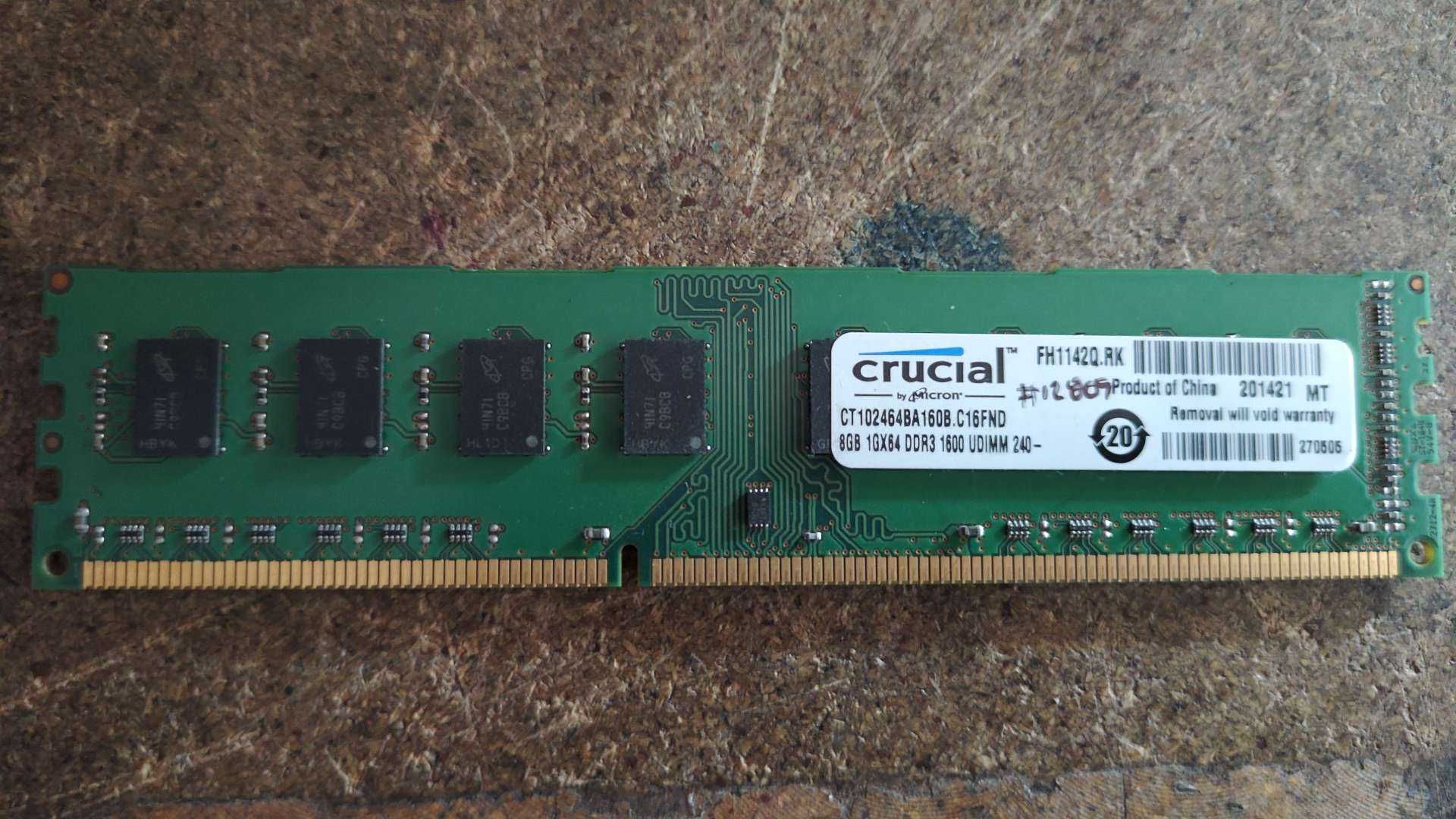 Crucial 8GB Single DDR3 1600 MT/s PC3-12800 CL11