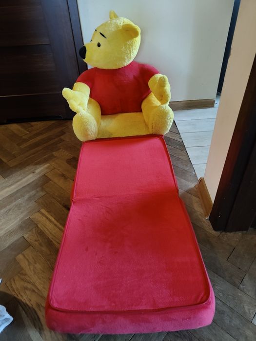 Pluszowy fotel dla dzieci. Rozkładany. Kubuś Puchatek