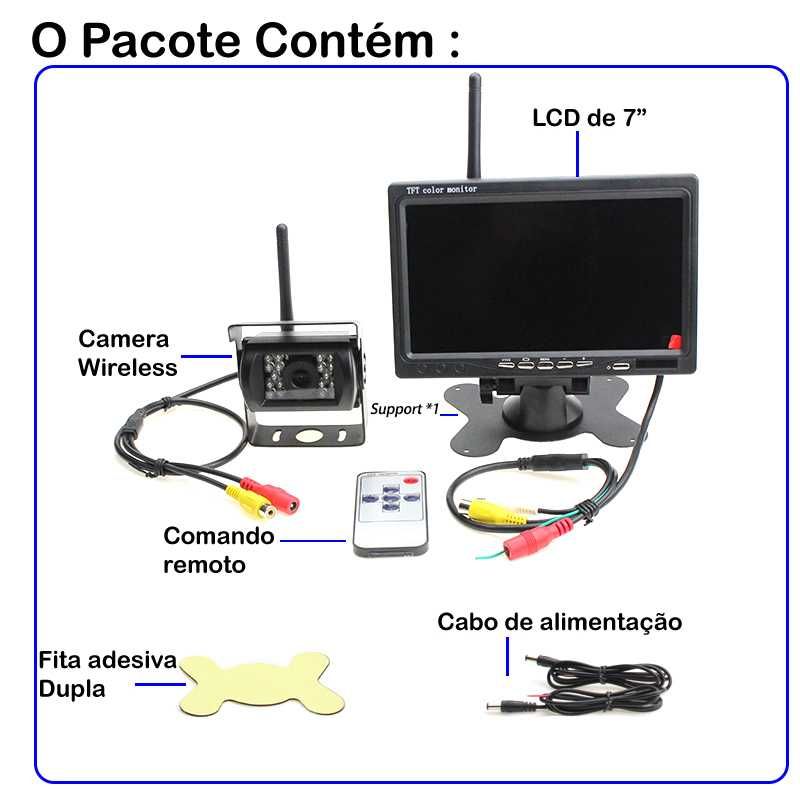 Camera wireless para maquinas industriais autocaravana camião trator