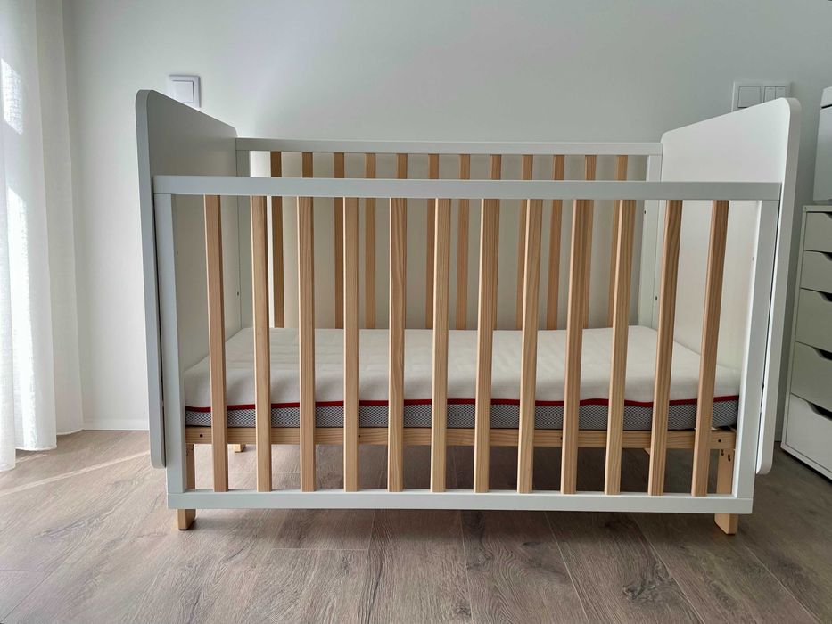 Berço Cama Trama Musa + Colchão Ecus Kids (Como Novo)