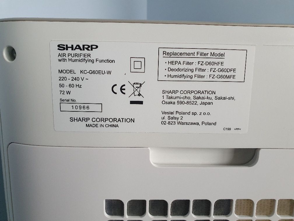 Oczyszczacz powietrza Sharp KC-G60EU-W