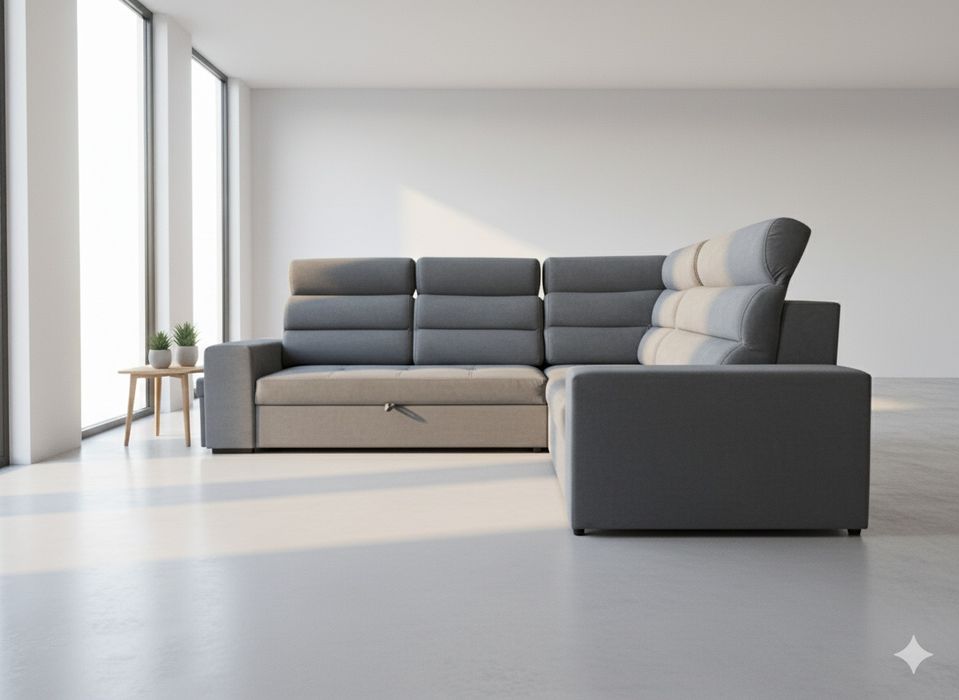 OUTLET Narożnik z bardzo wysokim oparciem AKSAMIT DOSTAWA GRATIS