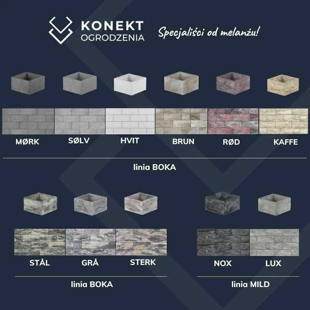 Pustak ogrodzeniowy 50x20x20 ogrodzenie  KONEKT bloczek BRUN