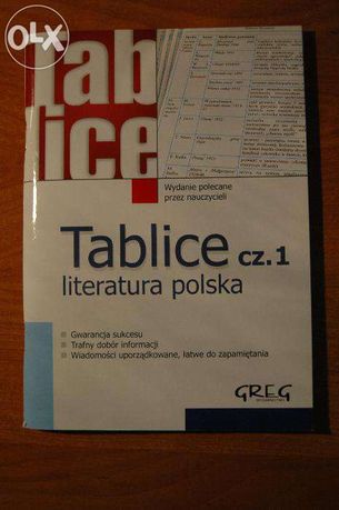 Tablice matematyczne, chemiczne, biologiczne i literatura polska