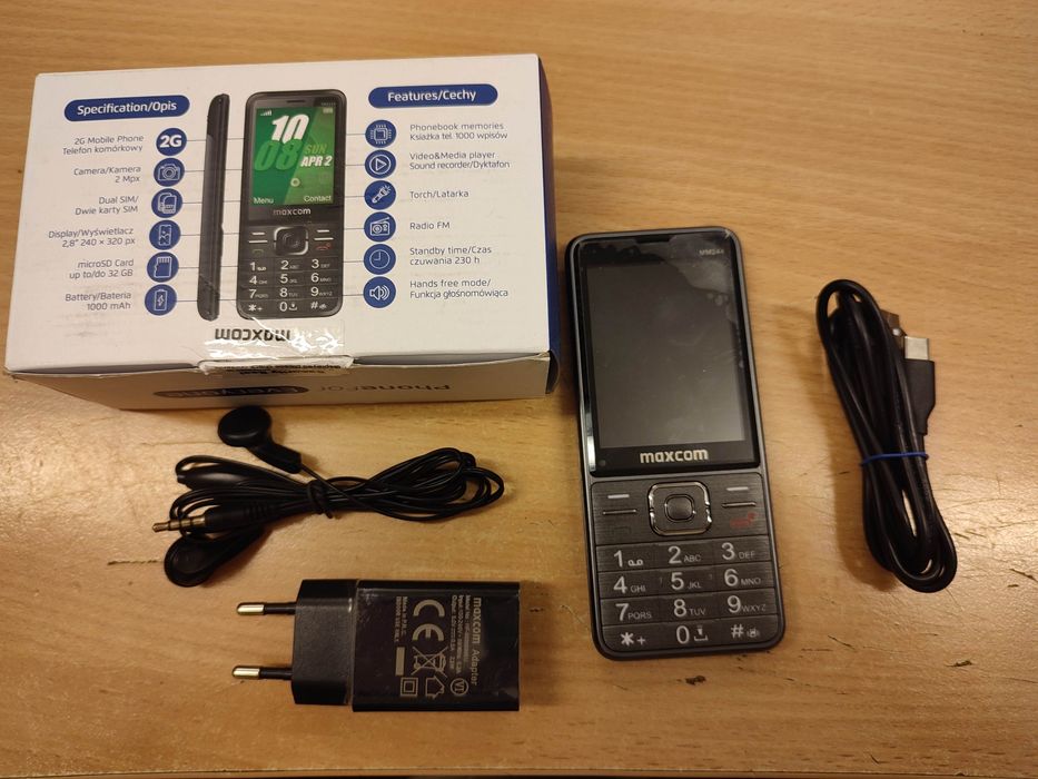 Telefon dla seniora Maxcom MM244 dual SIM gwarancja 09.2029