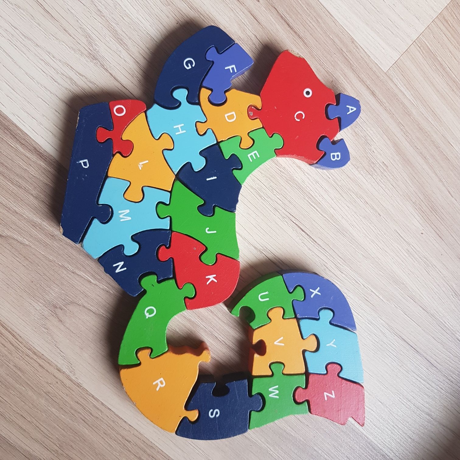 Puzzle Drewniane Klocki Literki Cyferki Wiewiórka