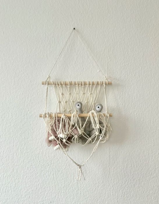 Hamak na zabawki półka ścienna boho
