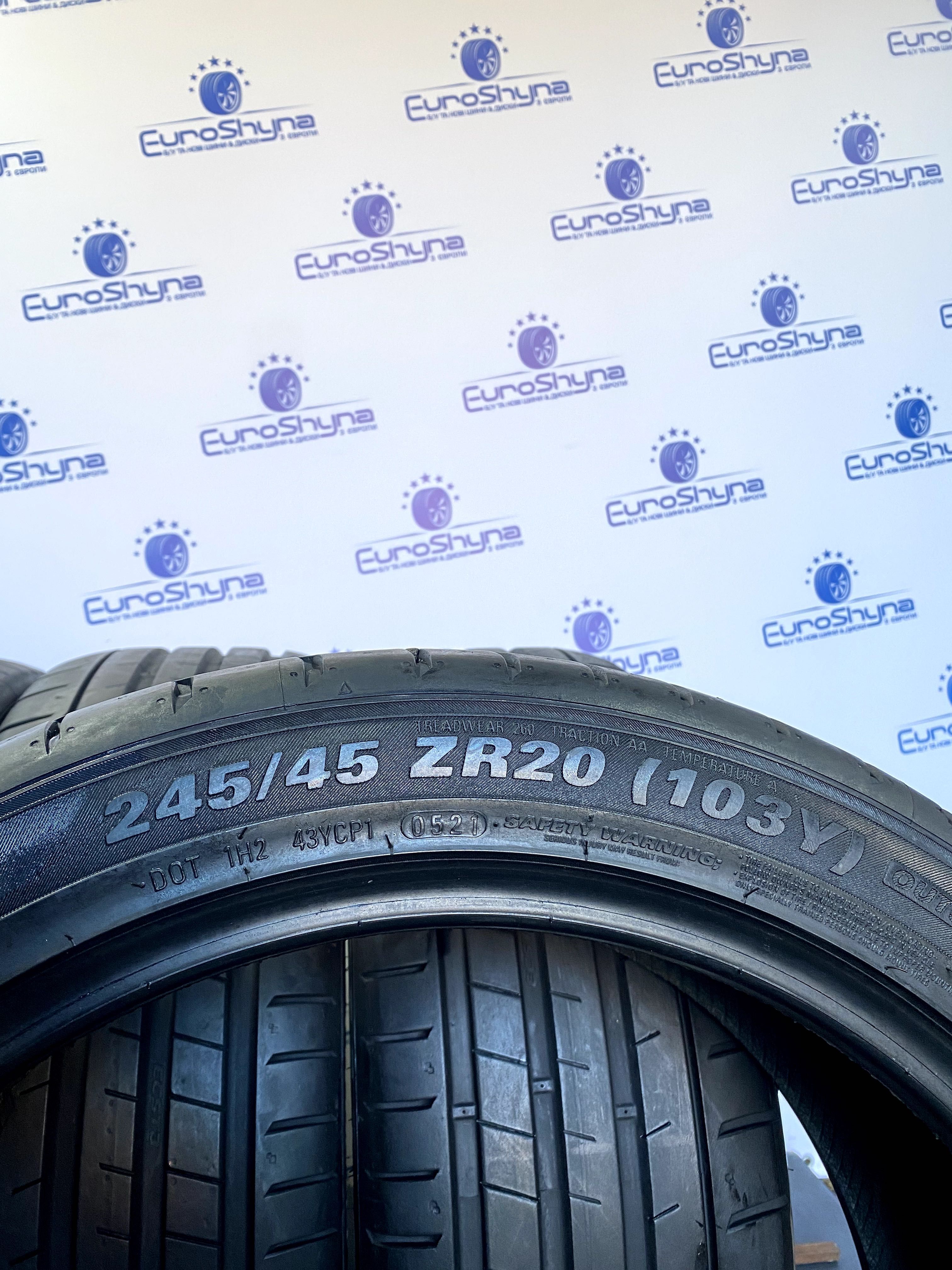 Літні шини 245 45 ZR20 108Y Kumho Ecstra ps91. Прот.7.0мм. 2021р.