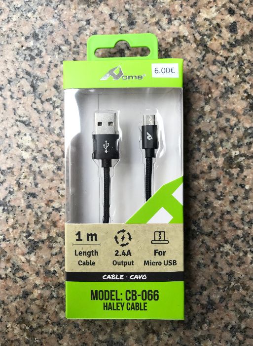 Cabo carregador Micro USB - Fast Charging 2.4Amp -Cabo revestido -Novo