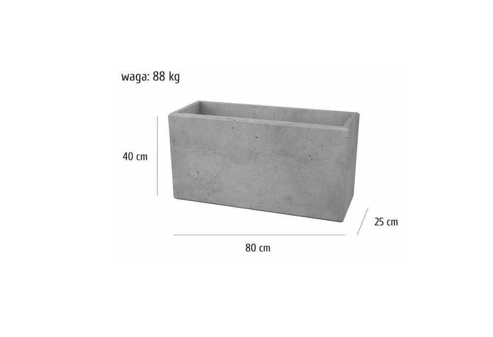 Bloczek ogrodzeniowy 80x25x40 Beton architektoniczny SLABB