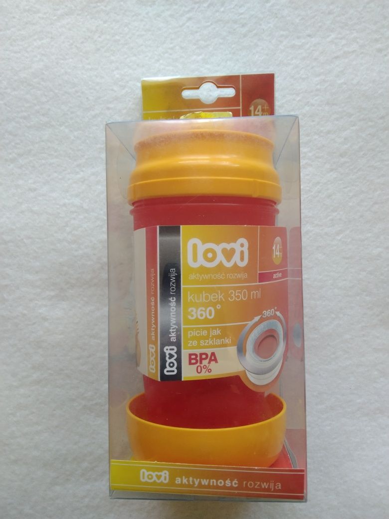 Kubek Lovi 14 plus 360 stopni 350 ml butelka opakowanie pojemnik