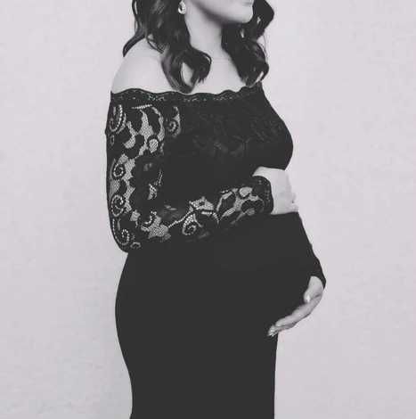 Suknia do sesji ciążowej czarna z koronką S M L