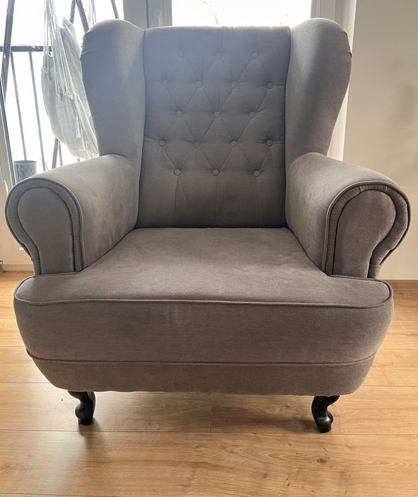 Fotel Uszak Duży Wygodny Premium