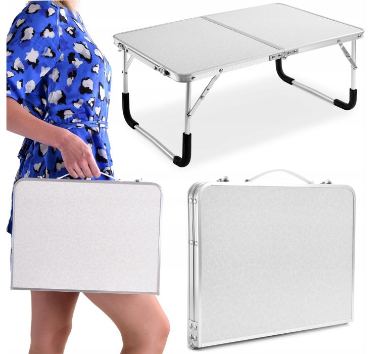 Stolik turystyczny składany aluminiowy walizka 60x40 pod namiot plażę