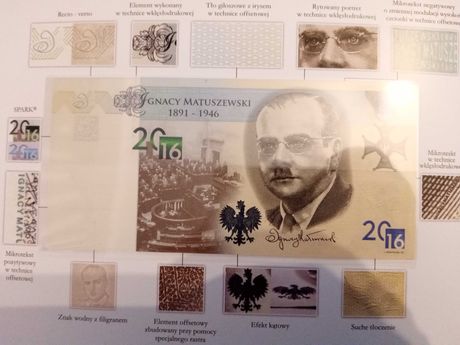 Banknot PWPW Matuszewski plus folder