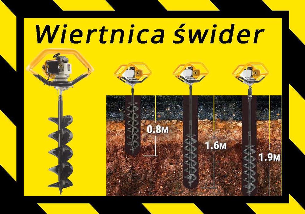Wiertnica spalinowa świder do gleby wypożyczalnia wynajem