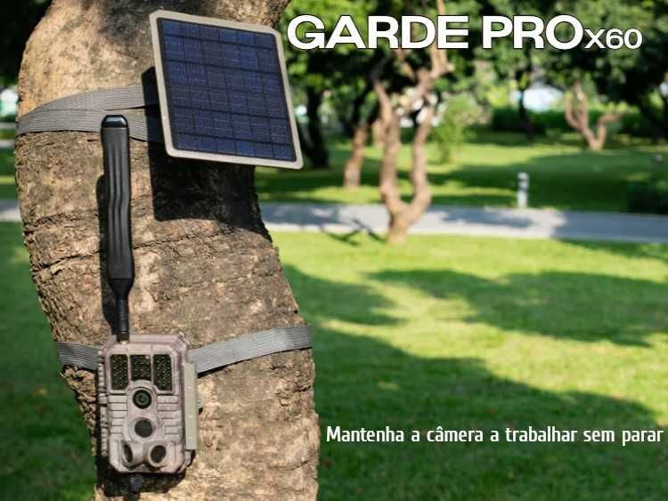 Câmera GardePro X60 aplicação para telemóvel c/bateria e painel solar