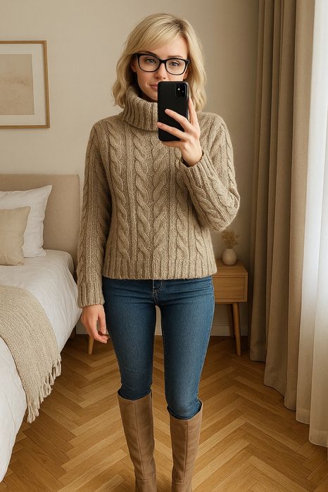 Reserved sweter golf w warkocze 40