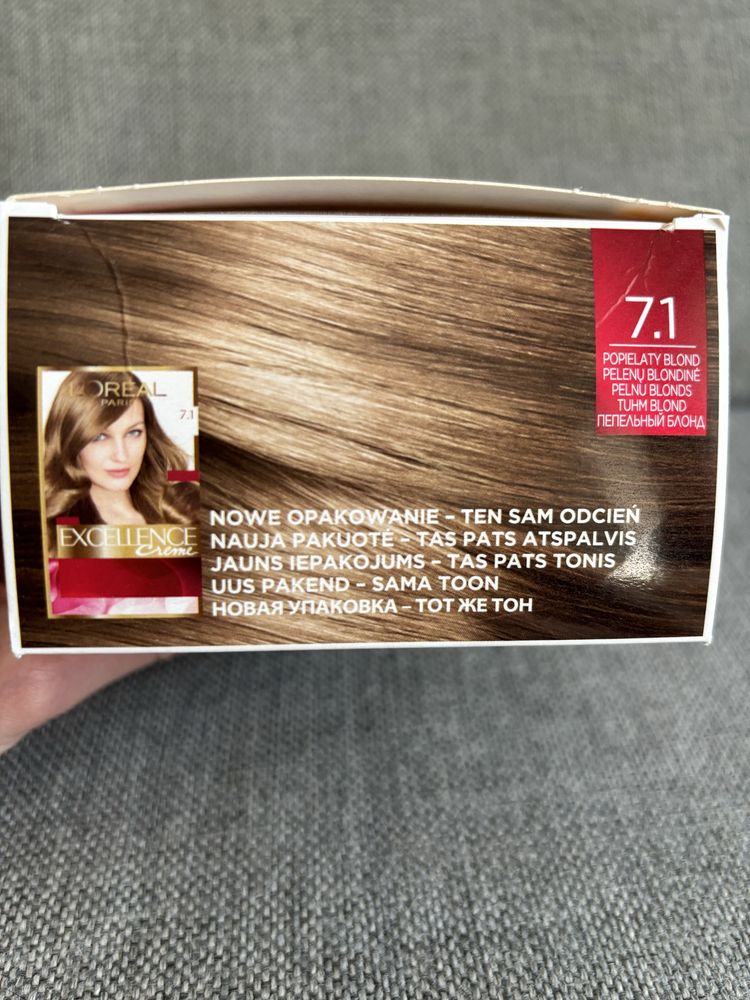 Farba do włosów L’oreal, popielaty blond 7.1