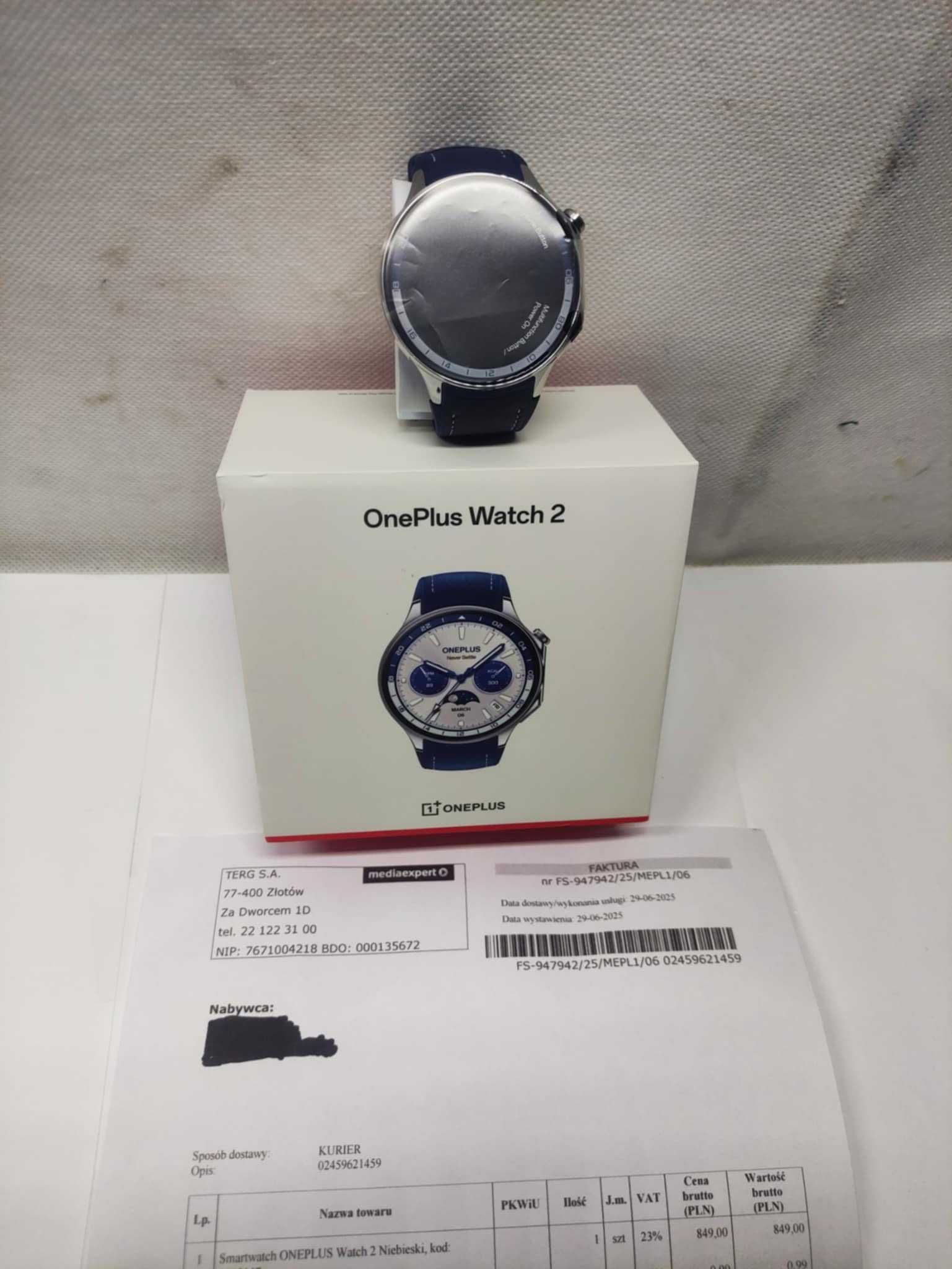 Smartwatch OnePlus Watch 2 NFC WiFi Blue NOWY!Gwarancja do 29.06.2027!