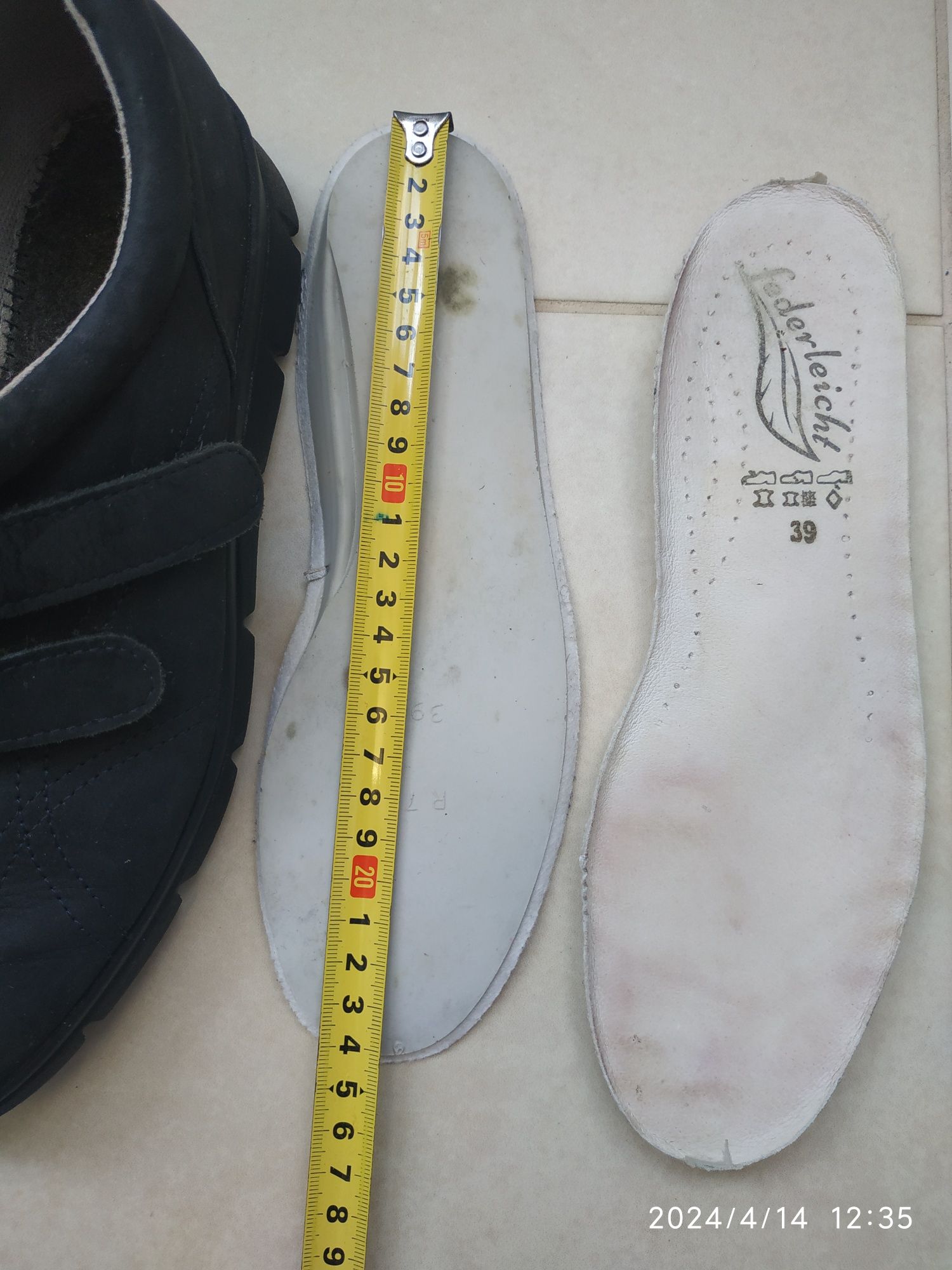 Кроссовки -туфли 24,5 см. Кожа, Federleicht, Германия