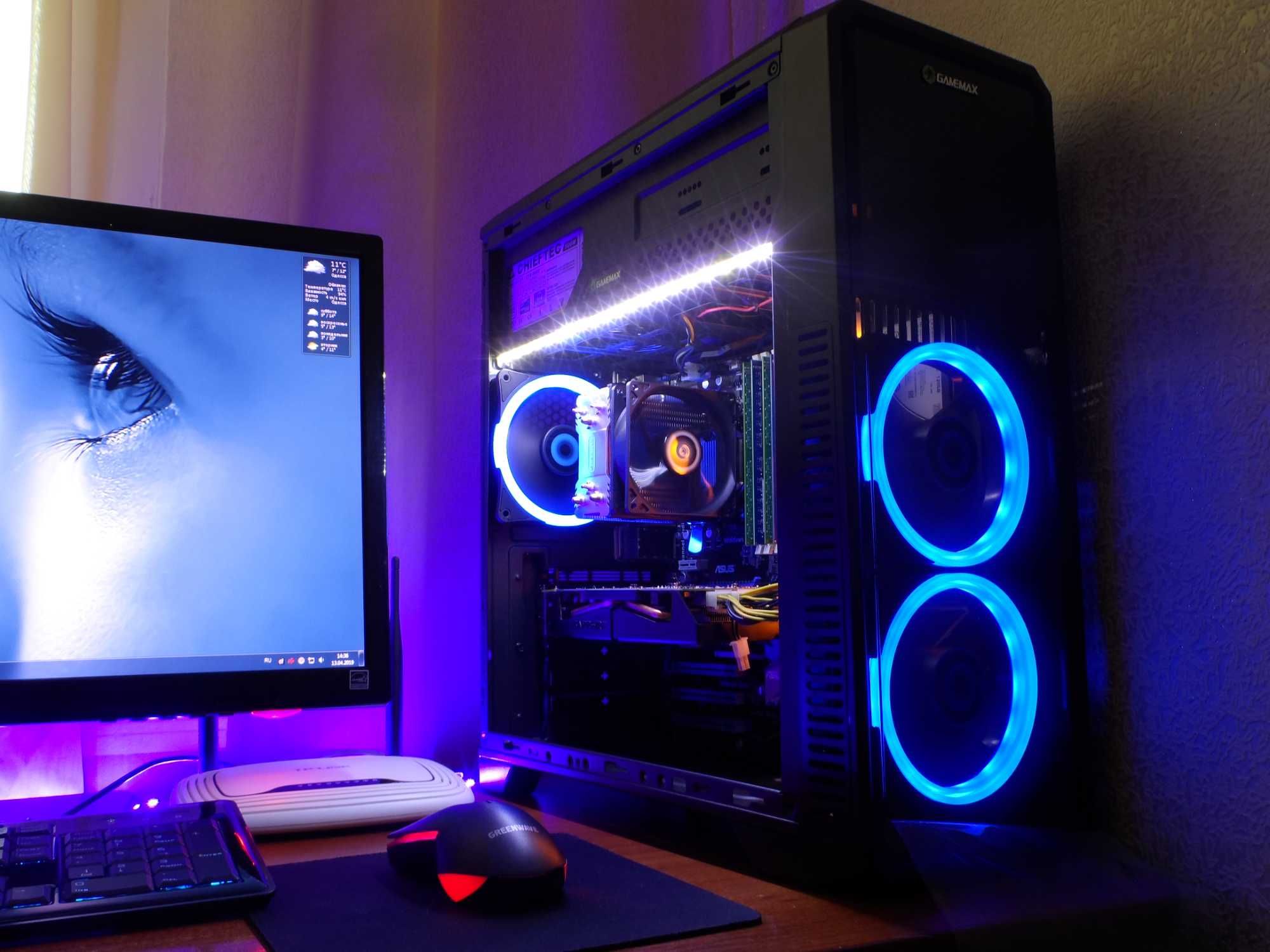 ПК 24ядра 32 DDR4 1080ti 11gb nvme 256gb hdd 2000gb МОЩЬ для всего