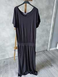 Suknia sukienka czarna z wycięciem maxi Rozmiar XL