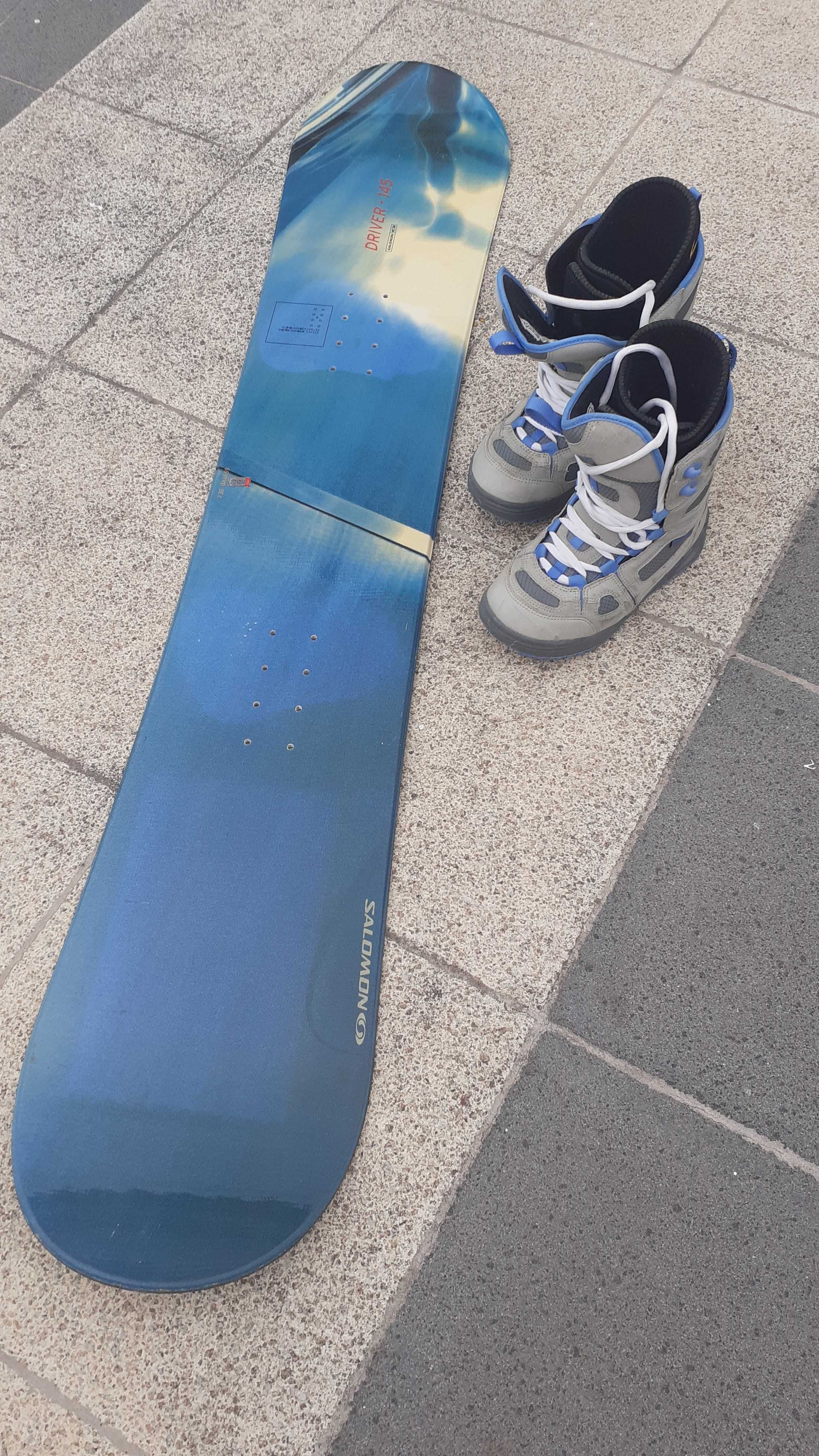 snowboard 145 cm e botas tamanho 35