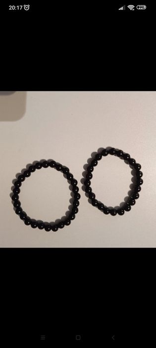 Zestaw czarnych bransoletek 8mm