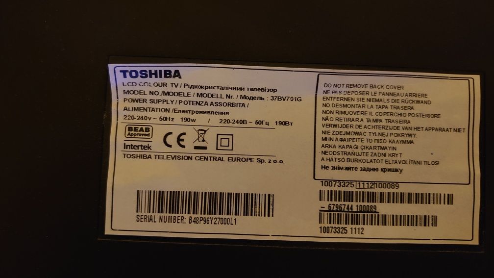 Telewizor Toshiba 37cali