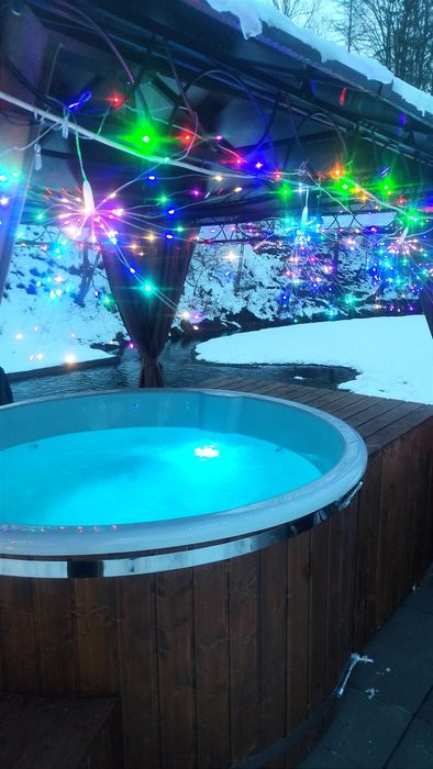 Chatka rzeczka Balia Sauna jacuzzi FERIE Brenna 10-12os Domek noclegi