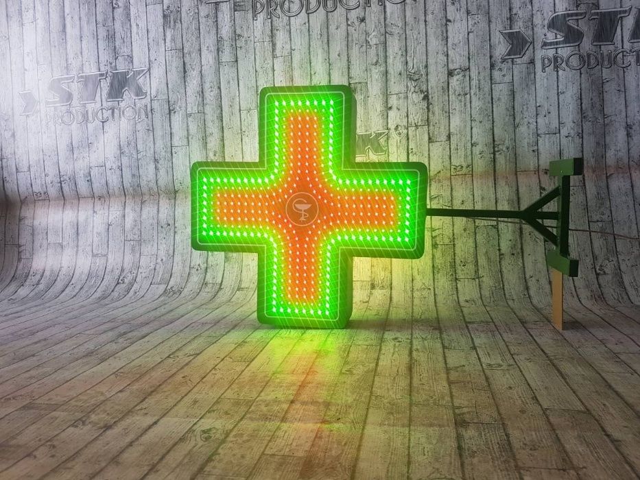 Світлодіодний аптечний хрест, светодиодный крест, аптечный крест