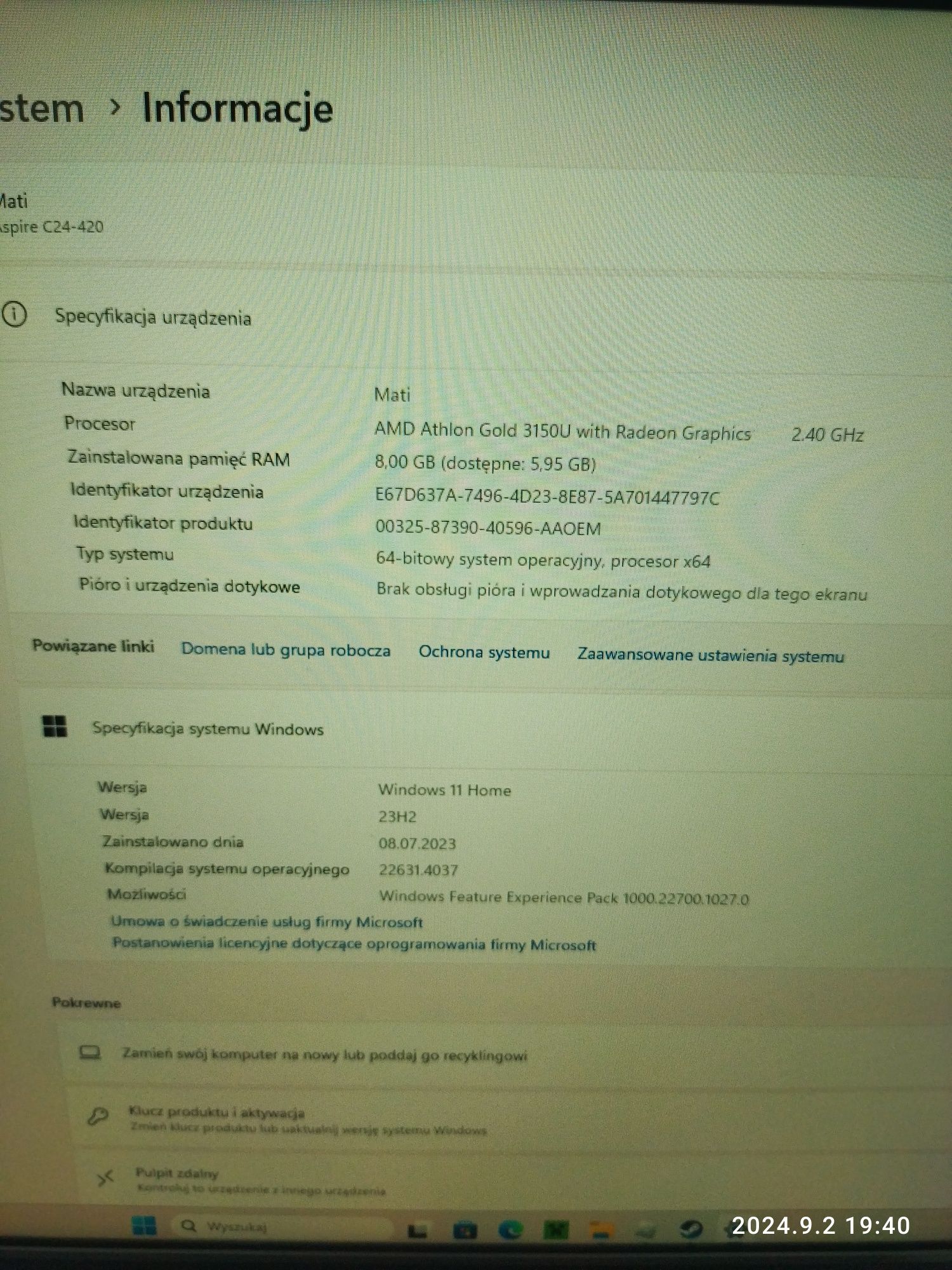 Komputer stacjonarny all in one 2 szt