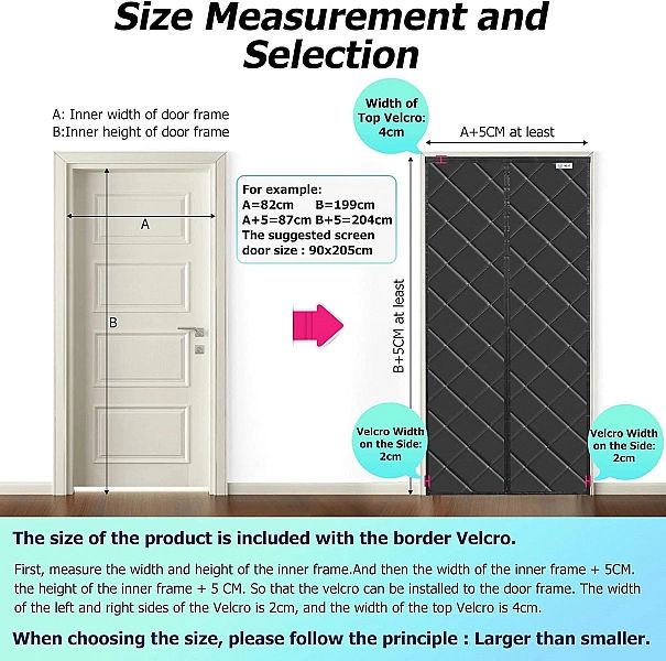 Kurtyna Magnetyczna Termoochronna Do Drzwi 75 X 200 Cm Z Przezroczysty