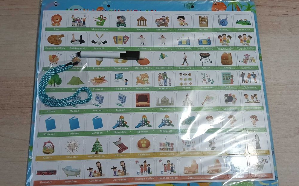 Planer kalendarz tygodniowy magnetyczny Tablica magnetyczna Montessori