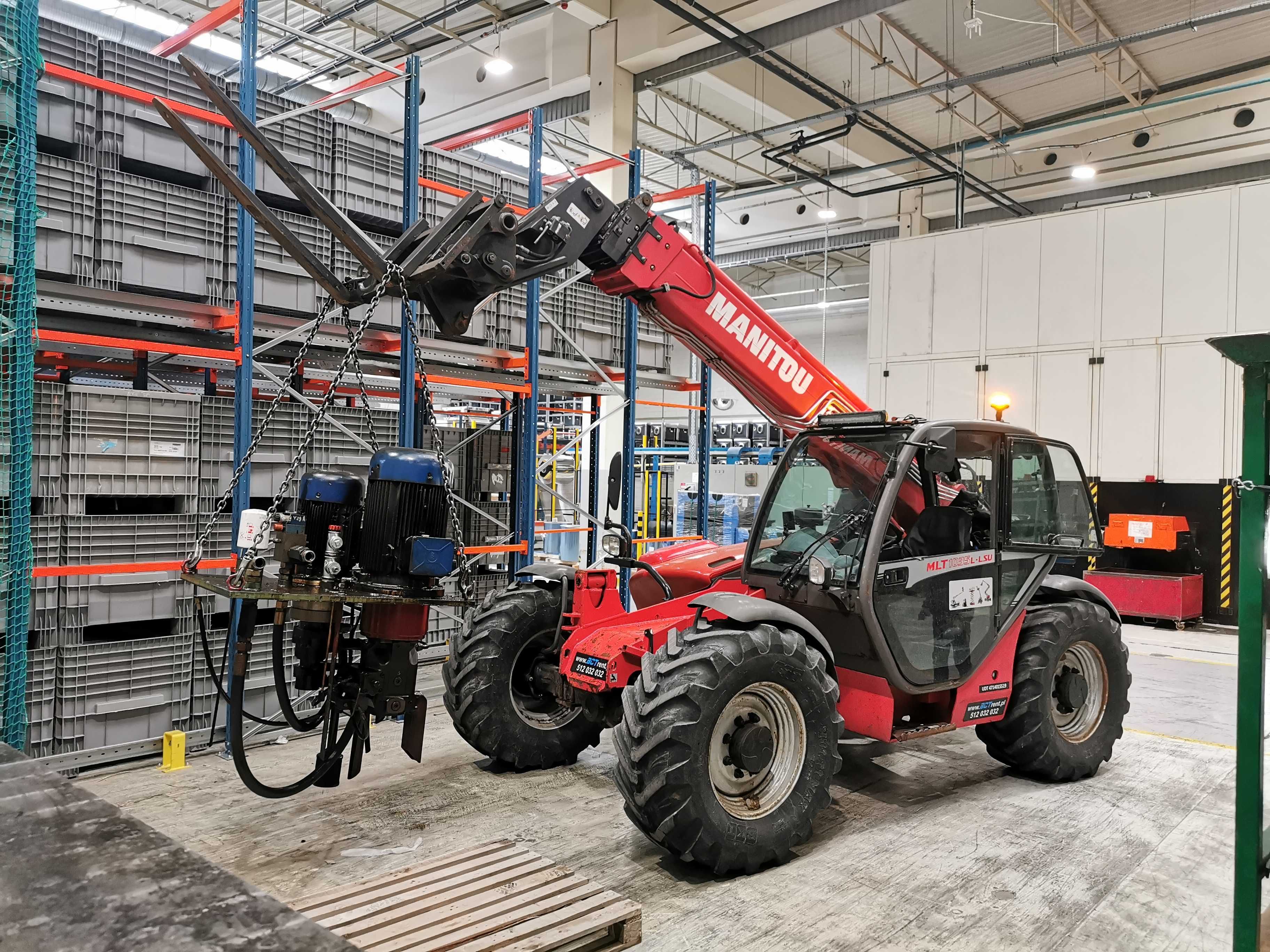 Podnośnik, zwyżka, ładowarka teleskopowa MANITOU MRT, mini żuraw, JCB