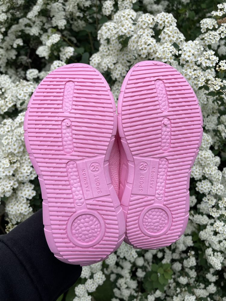 Дитячі мокасини для дівчинки, текстильні кросівки рожевого кольору