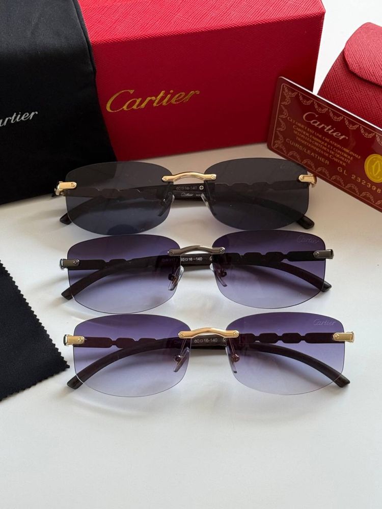 Окуляри прямокутні Cartier картьє унісекс чоловічі жіночі чорні сині
