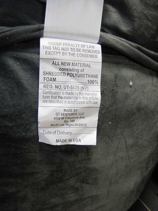 Pufa worek do siedzenia z pianki szary Sofa Sack welurowy