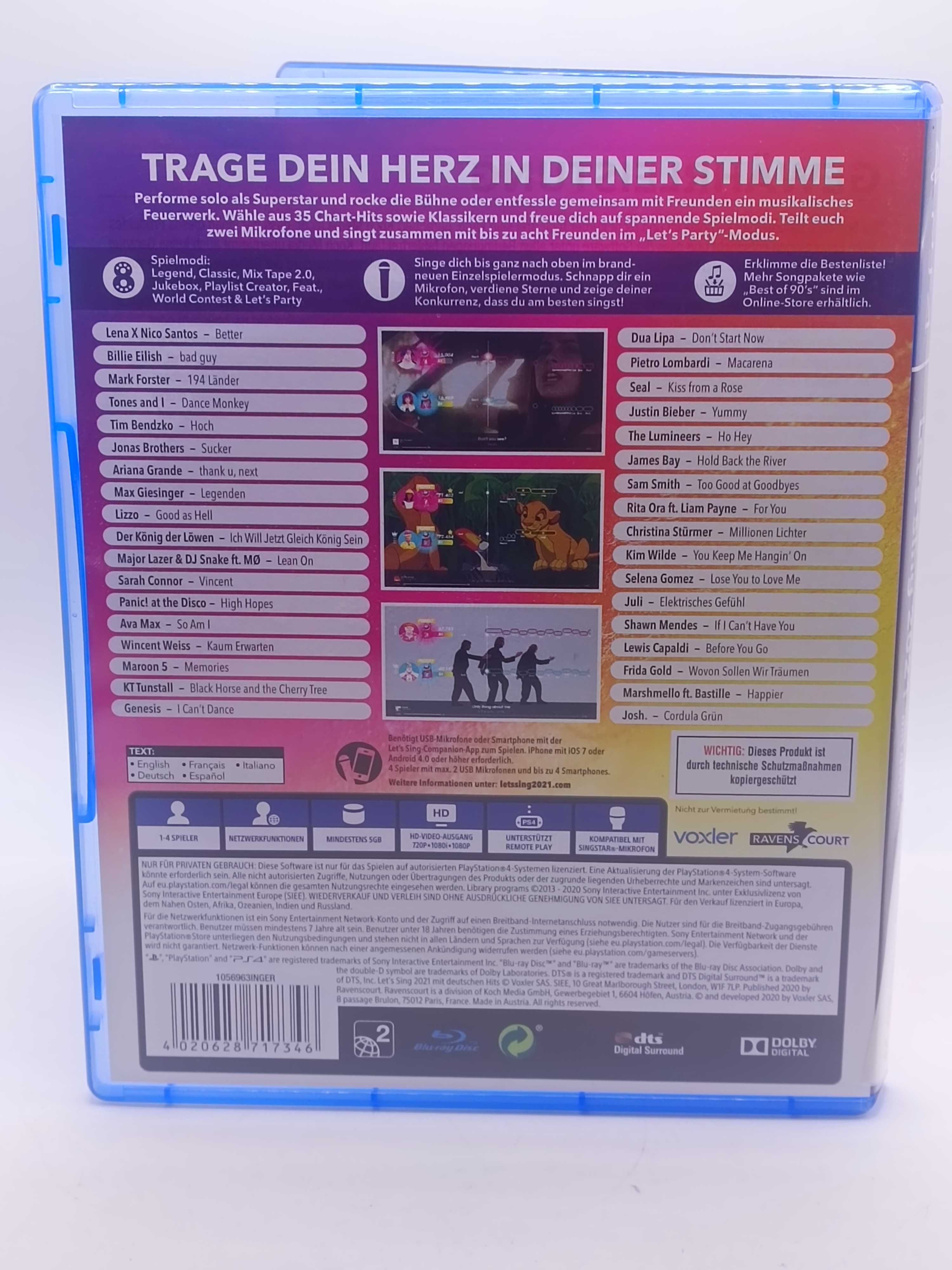 GRA Let's Sing 2021 Mit Deutschen HIits Na PS4 3341/08
