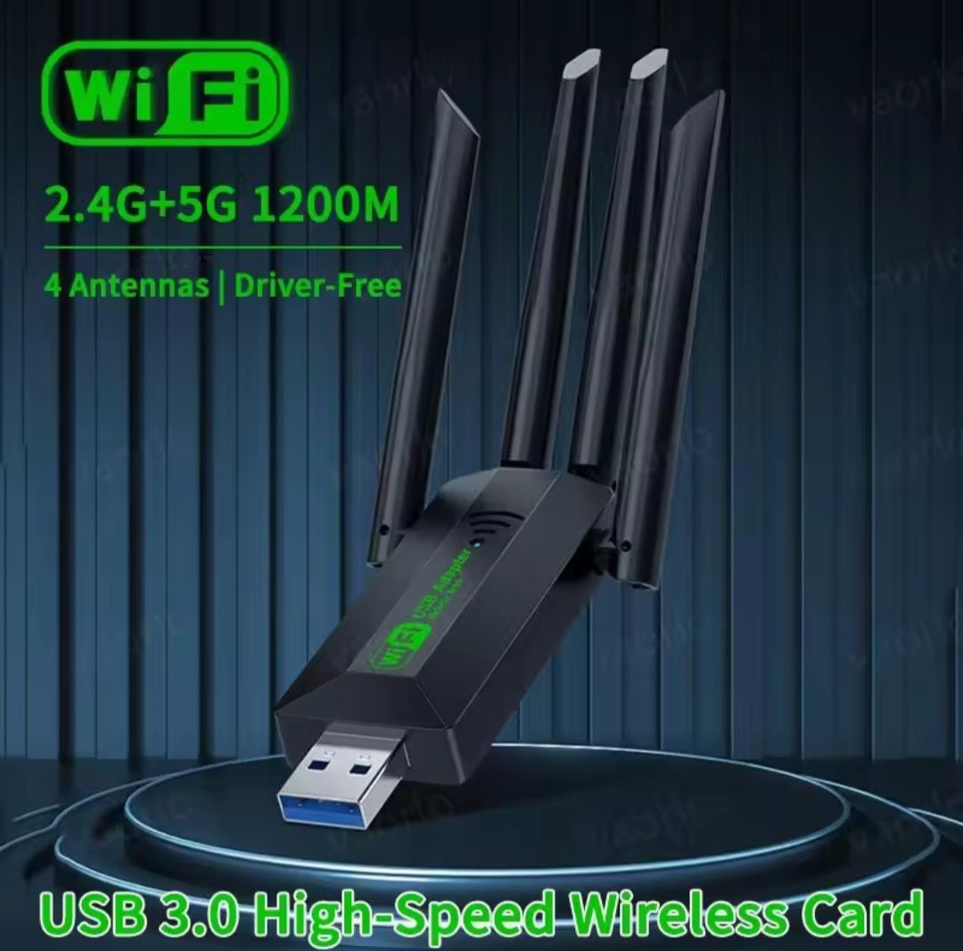 Двохдіапазонний адаптер 1200 Мбіт/с WiFi-5 USB 3.0 2.4GHz+5GHz 802.1