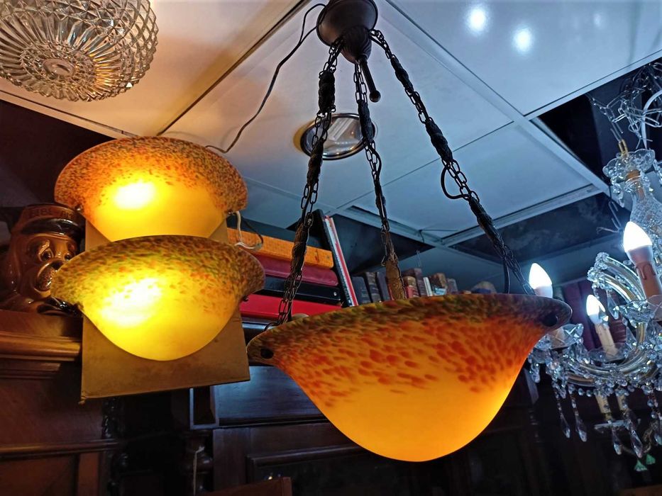 Candeeiro 2 Apliques Vidro Colorido