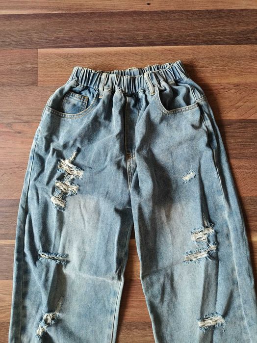 Jeansy baggy z przetarciami Darkness - r. 160