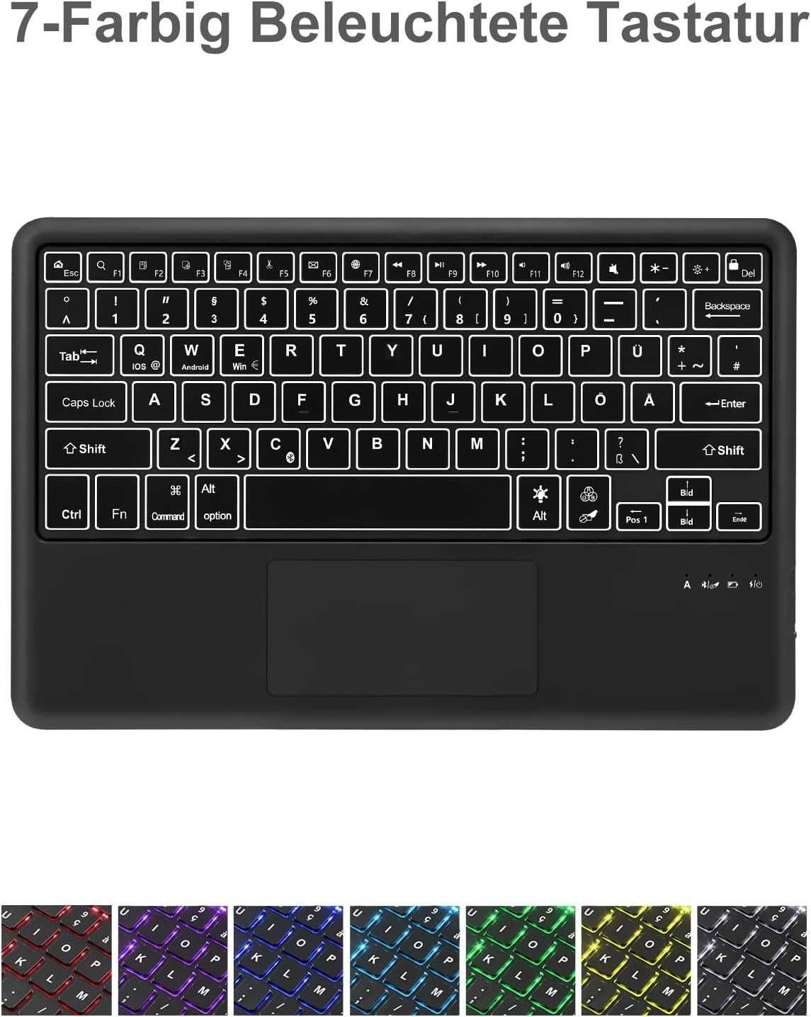 IVEOPPE etui klawiatura touchpad LED Samsung Galaxy Tab S7 FE S7+ S8+