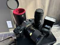 Camera fotografica SLR de filme T50 mais kit de lentesE flash
