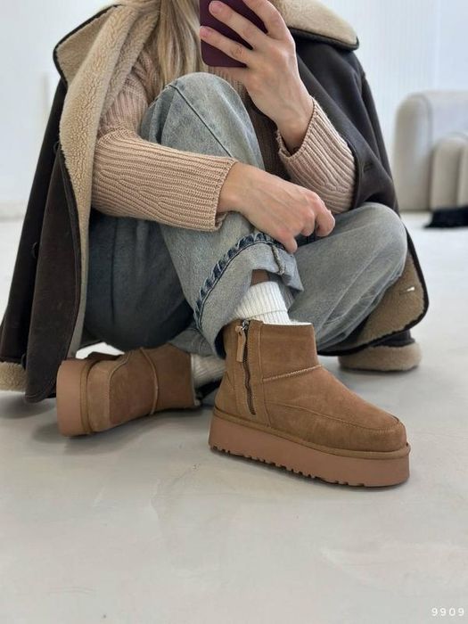 Уги на платформі уги на високій підошві натуральні  2 кольори