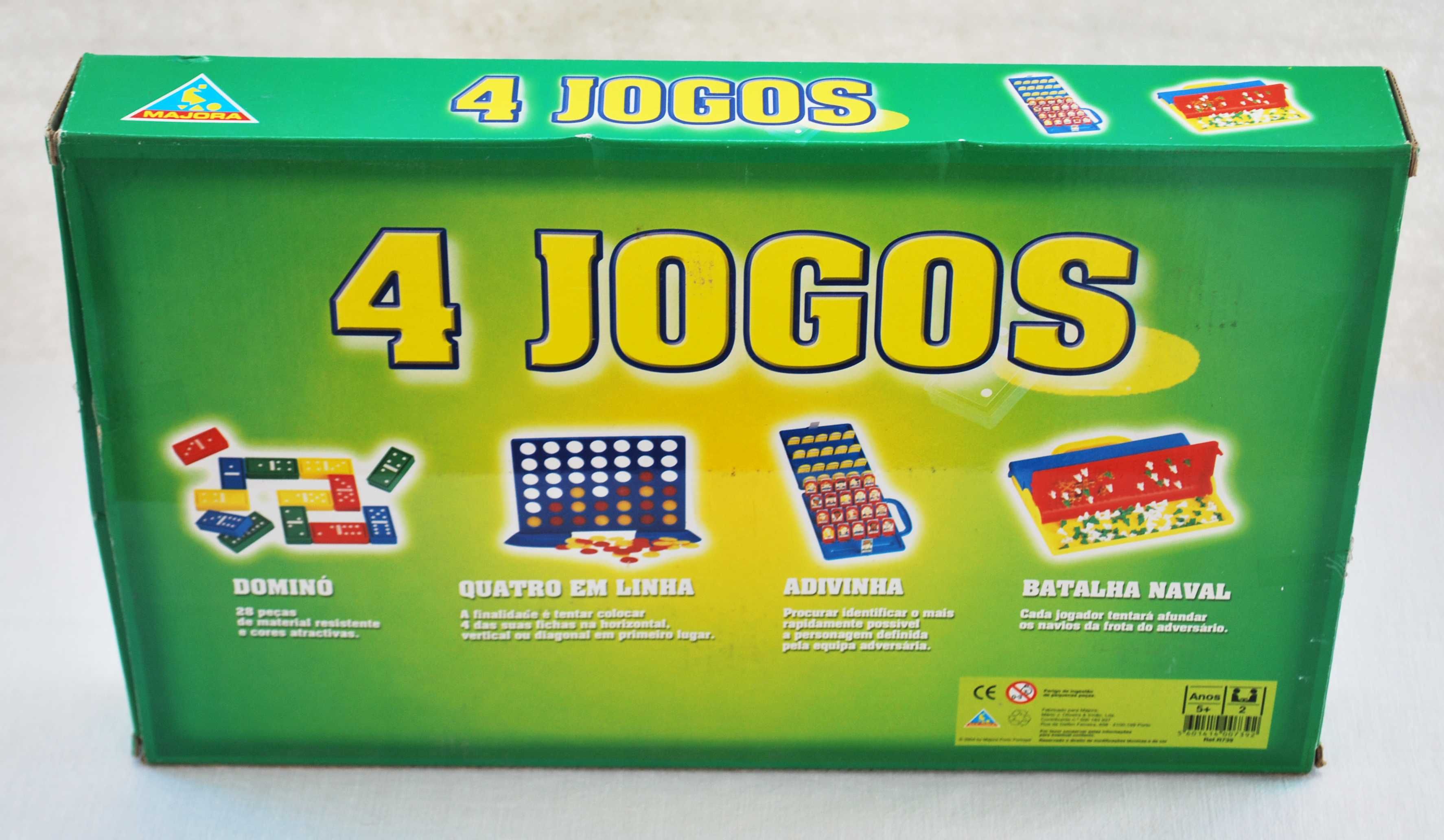 4 Jogos Majora – Dominó / 4 em linha / adivinha / Batalha naval