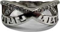 SZ102 srebrny pierścionek ażurowy z cyrkoniami 925 R:10