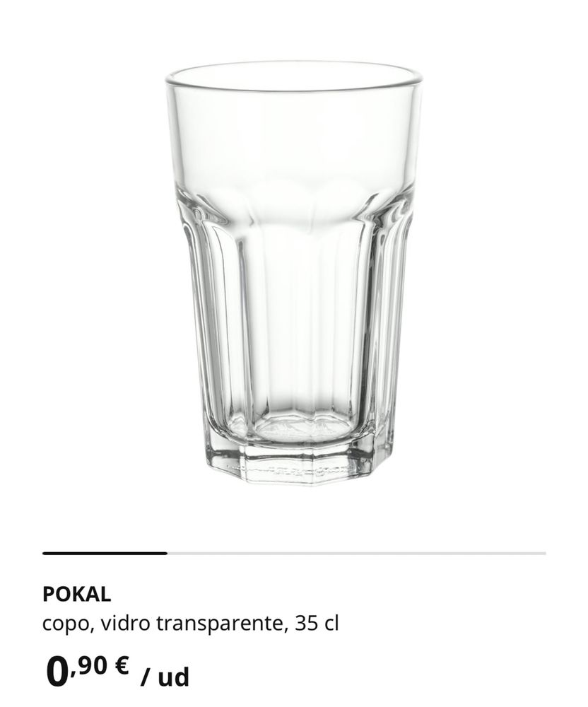 Conjunto de copos de vidro transparente ikea 35cl