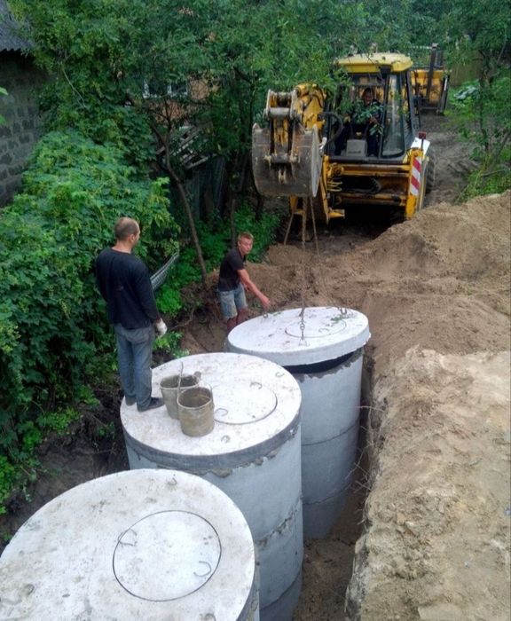 Септик з бетонних кілець, доставка і монтаж 5/8/10/18 куб.